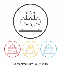 birthday cake line icon