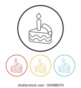 birthday cake line icon