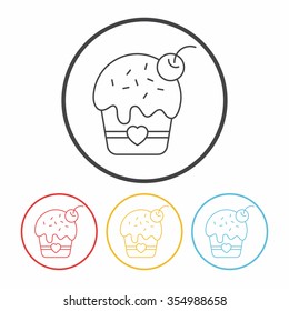 birthday cake line icon