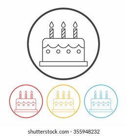 Birthday Cake Line Icon