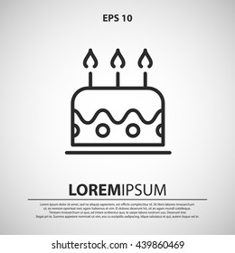 birthday cake line icon
