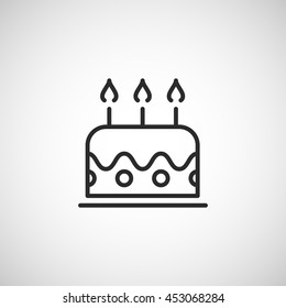 birthday cake line icon