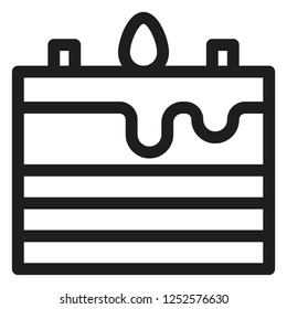 birthday cake line icon isolated 96 x 96 pixel
