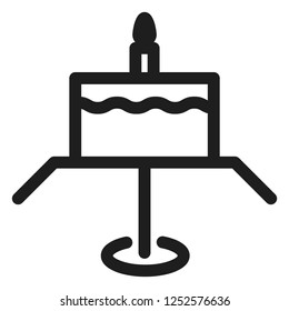 birthday cake line icon isolated 96 x 96 pixel