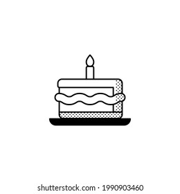 birthday cake Line Icon Isolated On White Background