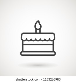 Birthday cake line icon vector illustration. Happy birthday. Cake for birthday celebration.