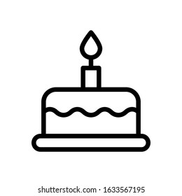 Birthday cake line icon vector design illustration