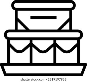 Icono de la línea de pastel de cumpleaños, icono del vector