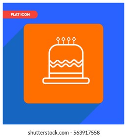 birthday cake line vector icon