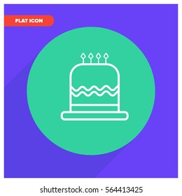 birthday cake line vector icon