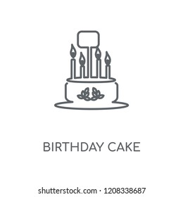 Birthday cake linear icon. Birthday cake concept stroke symbol design. Thin graphic elements vector illustration, outline pattern on a white background, eps 10.