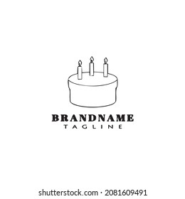 icono de diseño de logotipo de torta de cumpleaños icono de vector aislado negro