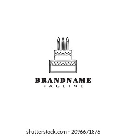 icono de diseño de logotipo de torta de cumpleaños icono de vector aislado negro