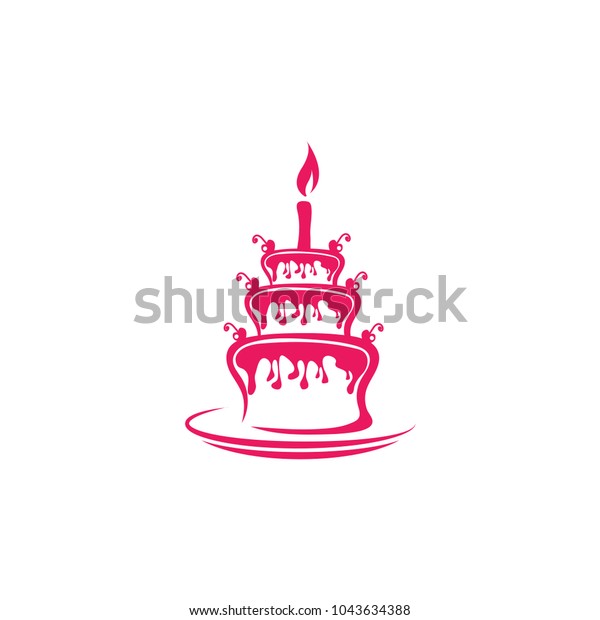 Birthday Cake Logo Design Template Stock Vector Royalty Free