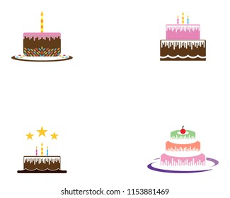 Birthday cake logo vector template