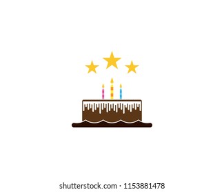 Birthday cake logo vector template