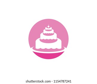 Birthday cake logo vector template