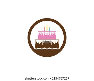 Birthday cake logo vector template