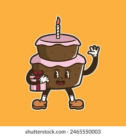 birthday cake mascot good for design