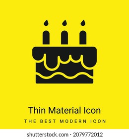 Birthday Cake minimal bright yellow material icon
