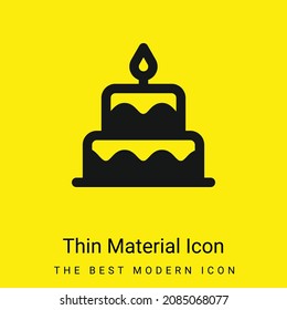 Birthday Cake Minimal Bright Yellow Material Icon