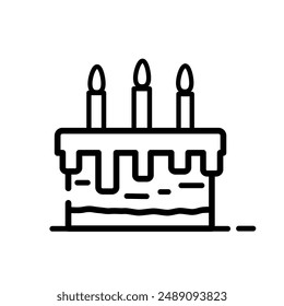 Birthday Cake with monoline style