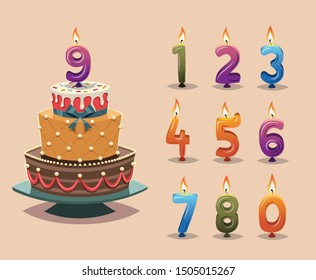 Birthday Cake With Number Candles