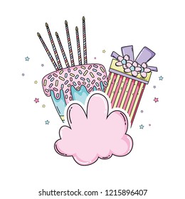 Birthday cake on clouds
