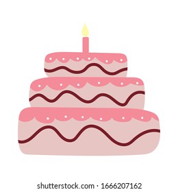 birthday cake on white background vector illustration design