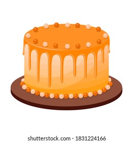 Birthday cake on white background, vector illustration