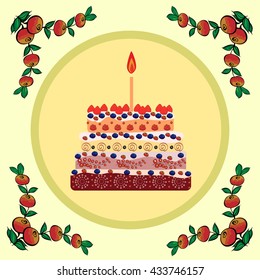 Birthday cake with one candle