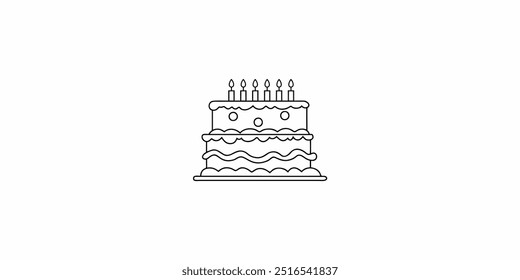 birthday cake outline design for kids printable coloring book