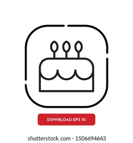 Birthday cake outline vector icon