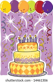 Birthday Cake,  Party, confetti