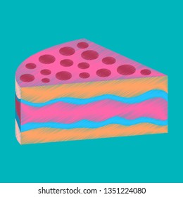 Birthday Cake. Birthday Party Element.
