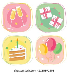 birthday cake pattern holiday congratulation