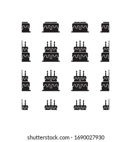 birthday cake pattern icon vector logo template