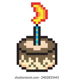 Birthday cake pixel art design