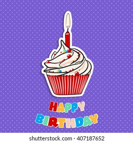 Birthday Cake pop art Comic