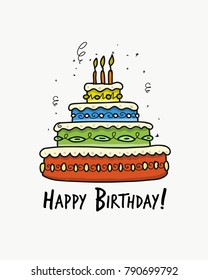 Birthday cake, postcard for your design