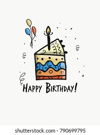 Birthday cake, postcard for your design