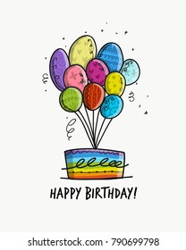 Birthday cake, postcard for your design