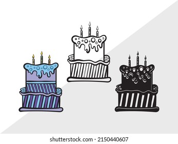 Birthday Cake Printable Vector Illustration