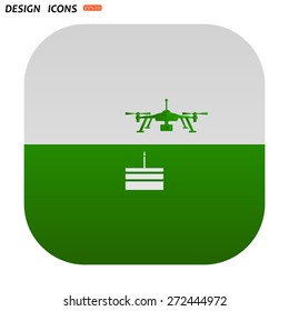 Birthday cake. Quadrocopter. icon. vector design