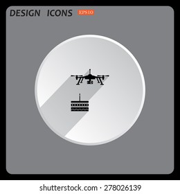 Birthday cake. Quadrocopter. icon. vector design