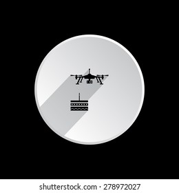 Birthday cake. Quadrocopter. icon. vector design