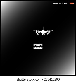Birthday cake. Quadrocopter. icon. vector design
