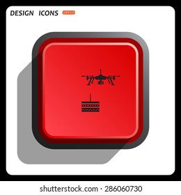 Birthday cake. Quadrocopter. icon. vector design