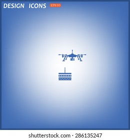 Birthday cake. Quadrocopter. icon. vector design