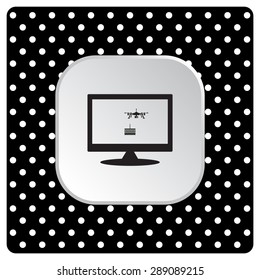 Birthday cake. Quadrocopter. icon. vector design